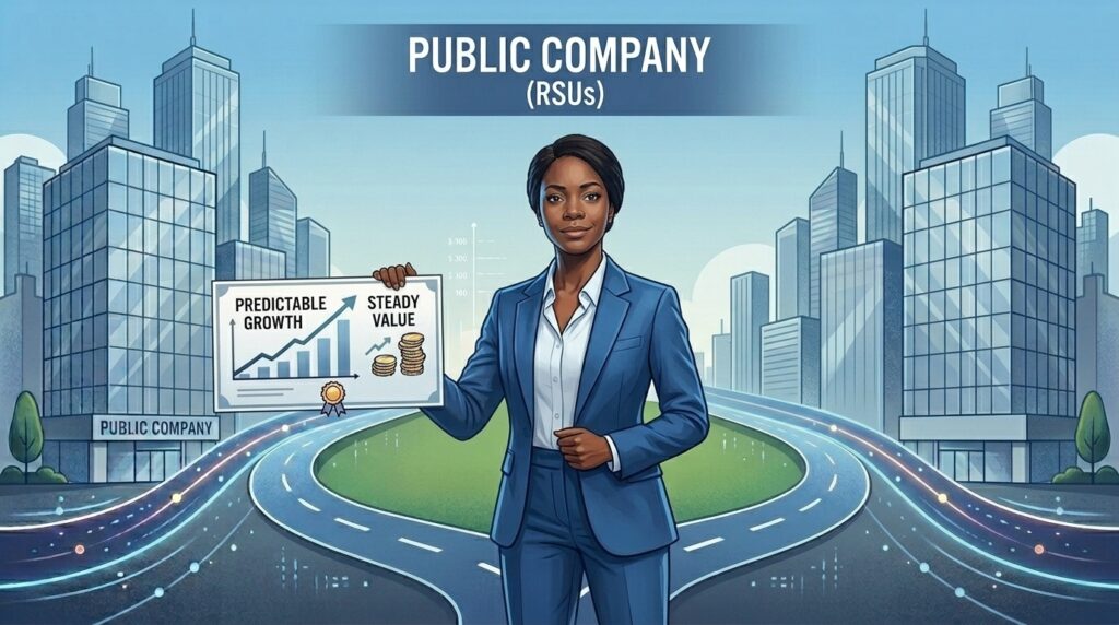 startup equity vs public company